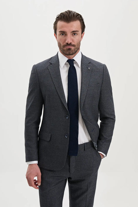 Vintage-Tweed-Plaid-Suit-for-Men-Navy