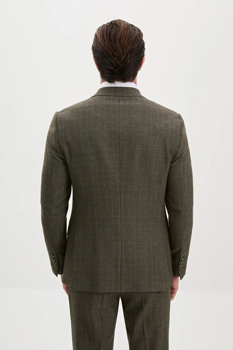 Vintage-Tweed-Plaid-Suit-for-Men-Olive