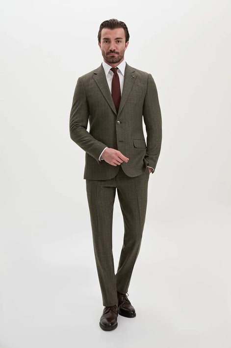 Vintage-Tweed-Plaid-Suit-for-Men-Olive