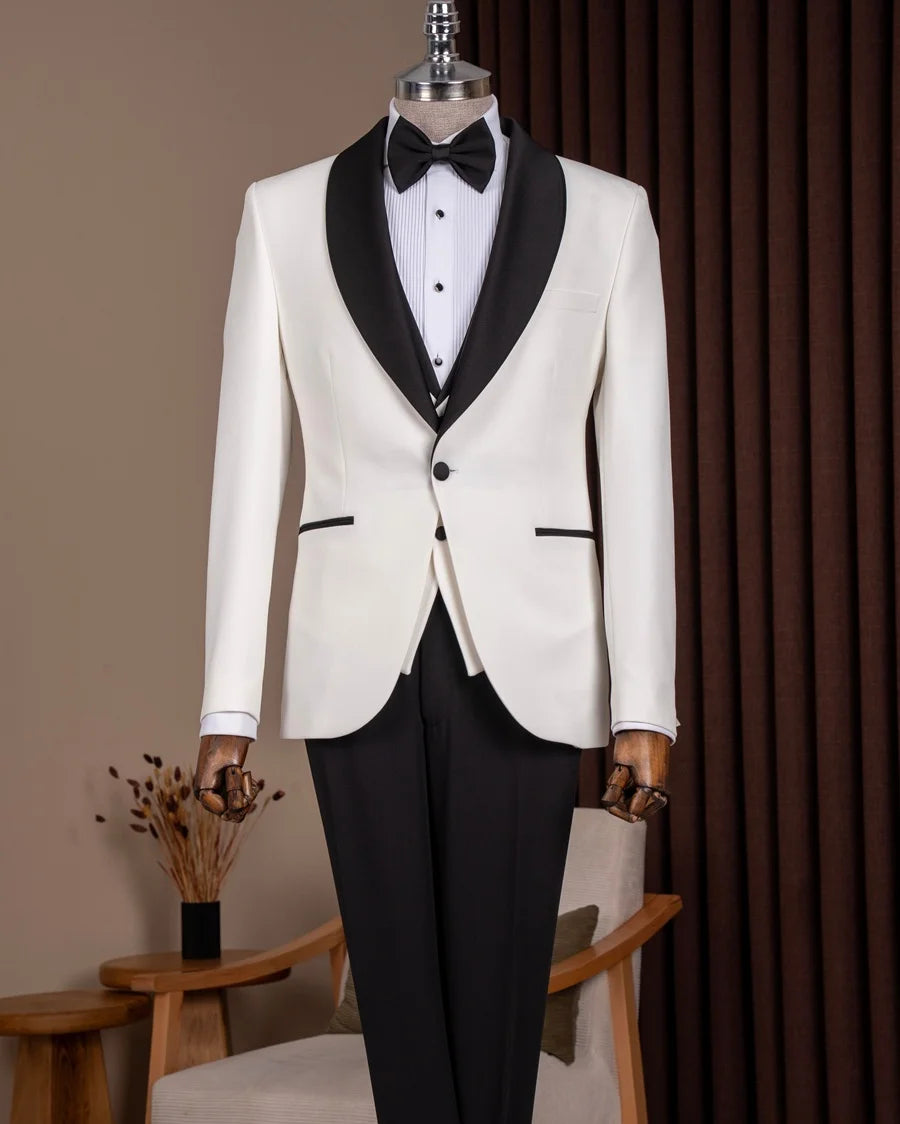 White Shawl Lapel Men Tuxedo