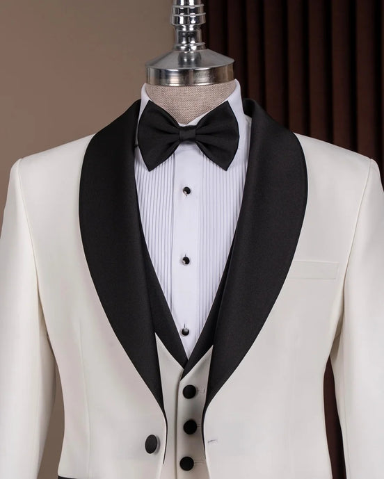 White Shawl Lapel Men Tuxedo