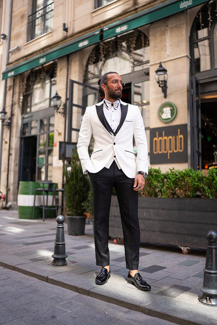 Sturgis Slim Fit Peak Lapel White Tuxedo