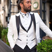 Sturgis Slim Fit Peak Lapel White Tuxedo