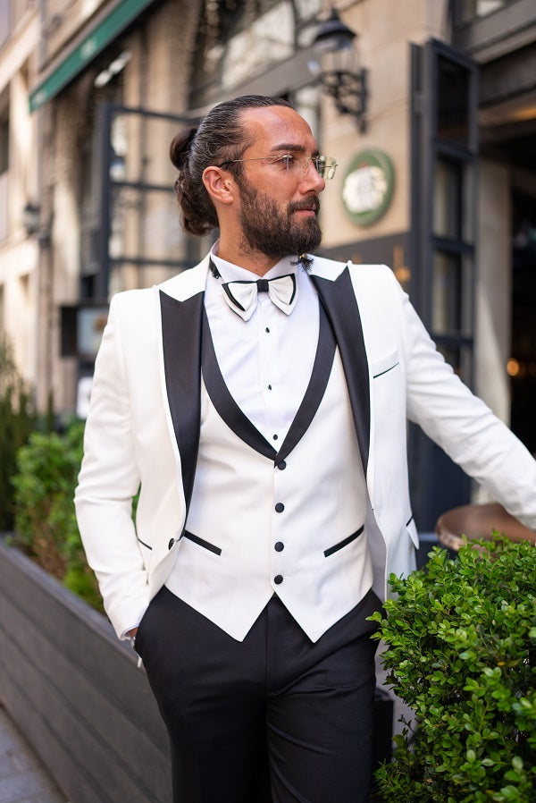 Sturgis Slim Fit Peak Lapel White Tuxedo