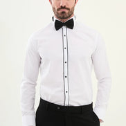 White Black Tuxedo Shirt