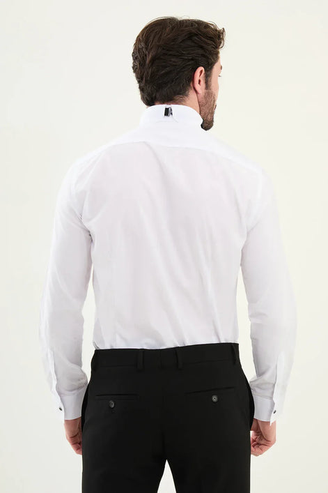 White Black Tuxedo Shirt