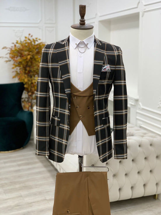 Black Plaid Suit