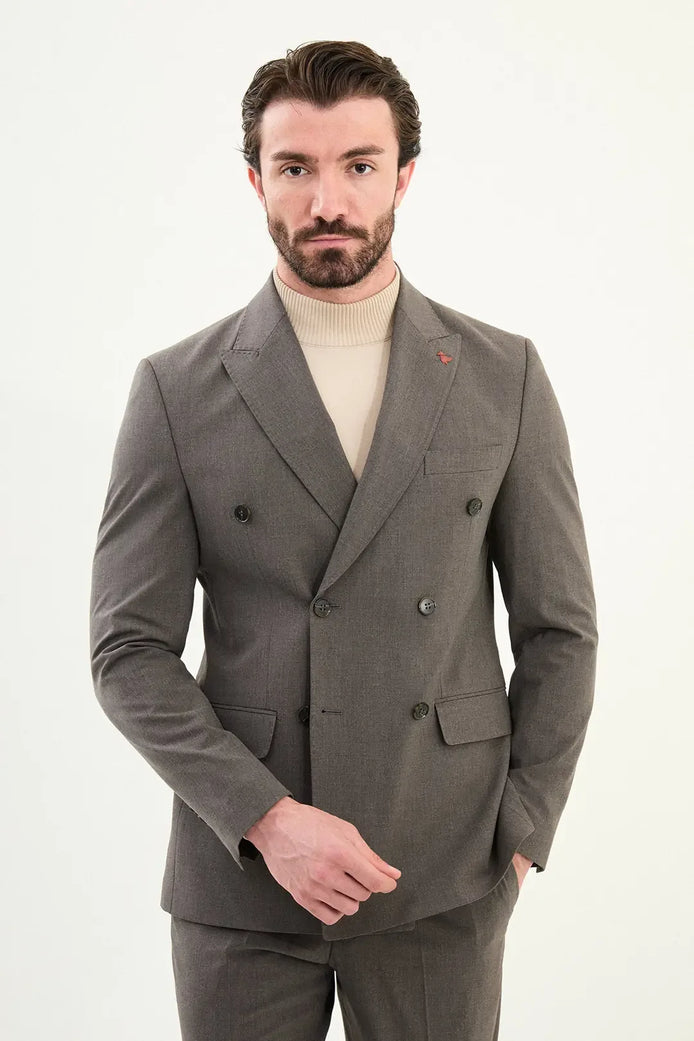 Anthracite Double Breasted Slim Fit Suit