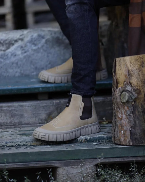 Beige Chelsea Boots