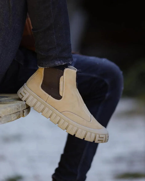 Beige Chelsea Boots