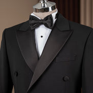Wilson Black Double Breasted Peak Lapel Tuxedo