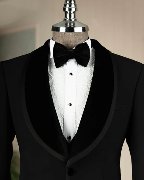 Black Velvet Shawl Lapel Tuxedo