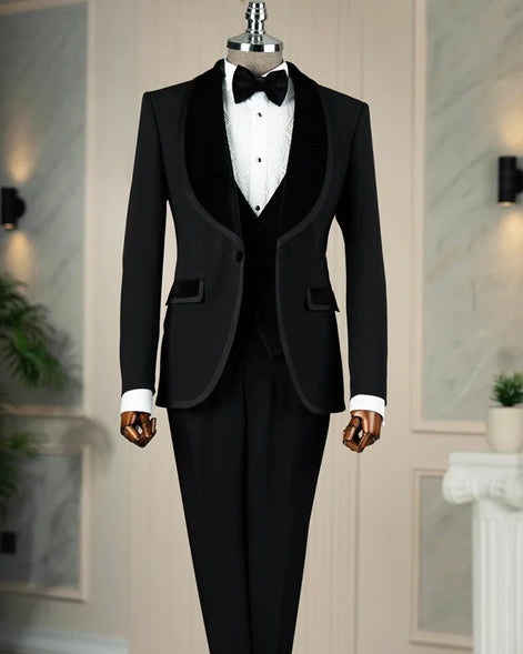 Black Velvet Shawl Lapel Tuxedo