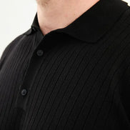 black ribbed sweater