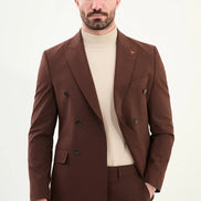 Dark Brown Double Breasted Suit