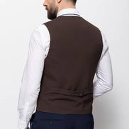 Mens Dark Brown Wool Suit Vest