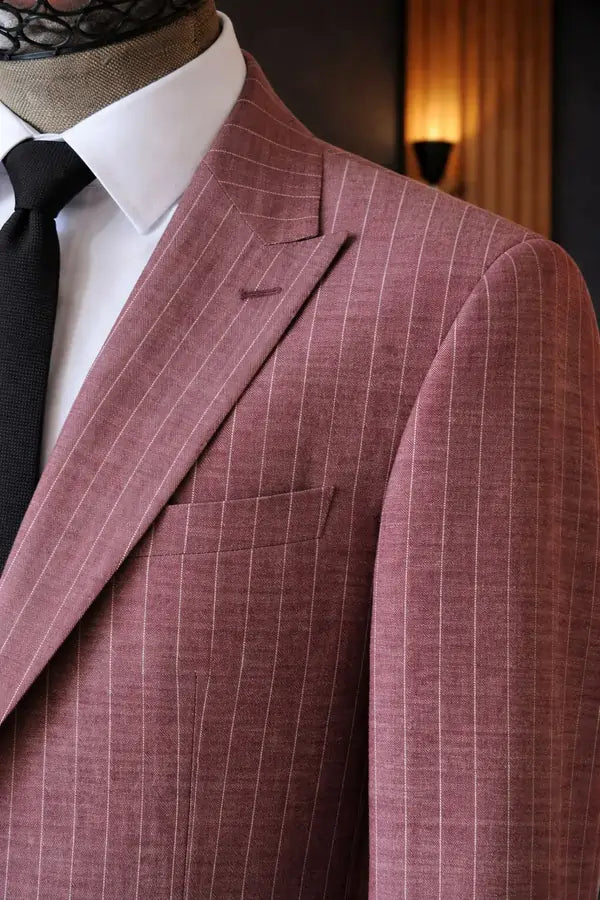 Dusty Rose Pinstripe Two-Piece Suit