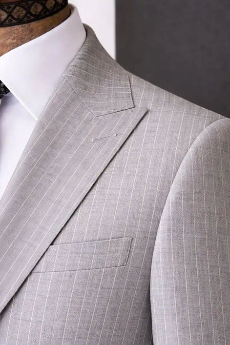 Gray Pinstripe Two-Piece Suit