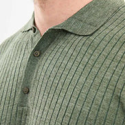 Green Wool Polo Sweater for Men