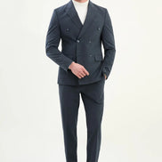 Indigo Double Breasted Suit