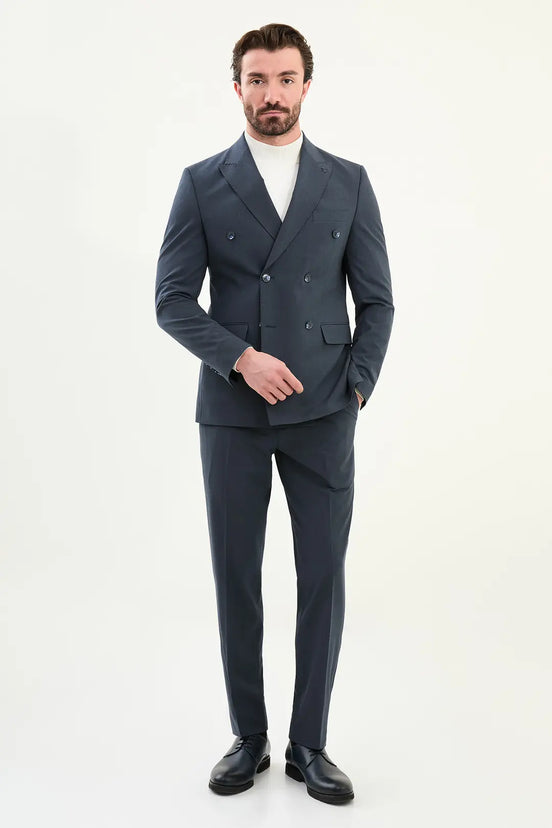 Indigo Double Breasted Suit