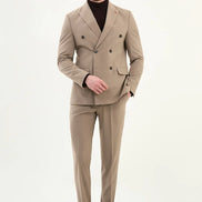Light Brown Double Breasted Suit