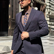Navy Blue Plus Size Suit