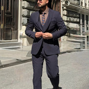 Navy Blue Plus Size Suit