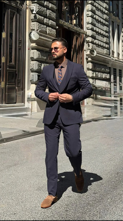 Navy Blue Plus Size Suit