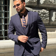 Navy Blue Plus Size Suit