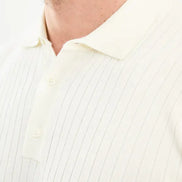 Off White Wool Polo Sweater for Men