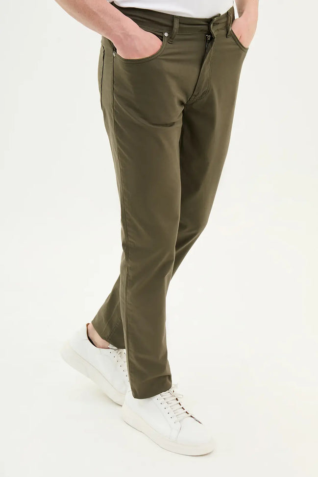 Slim Fit Khaki Jeans