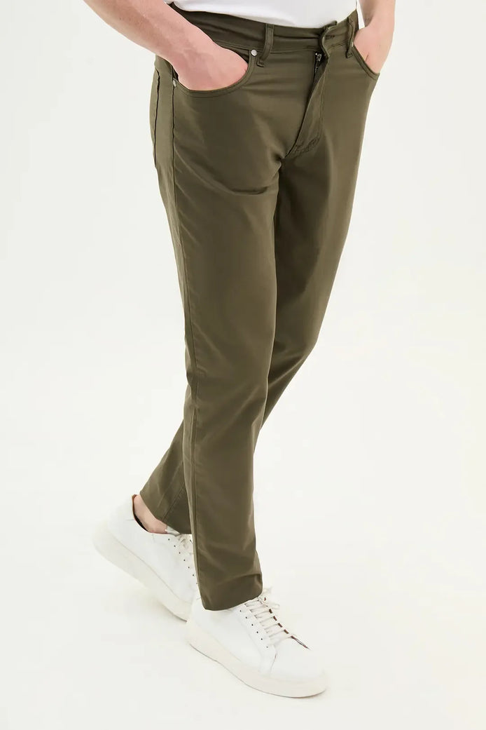 Slim Fit Khaki Jeans