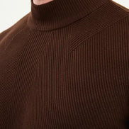 Dark Brown Mock Turtleneck Sweater