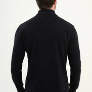 Navy Blue Mock Turtleneck Sweater
