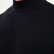 Navy Blue Mock Turtleneck Sweater for Men