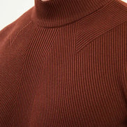Rust Brown Mock Turtleneck Sweater for Men