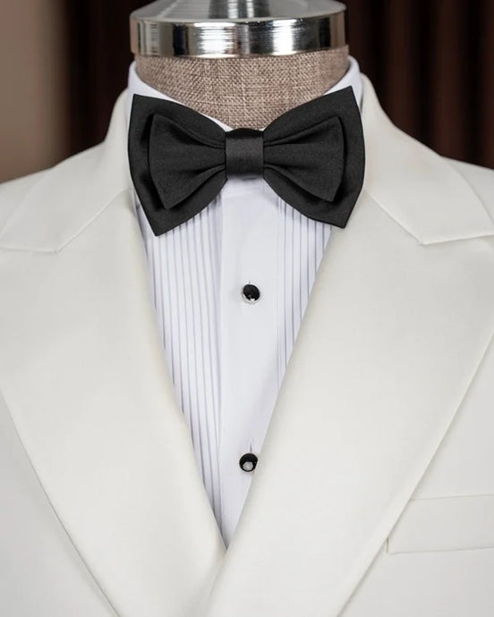White Double Breasted Peak Lapel Tuxedo