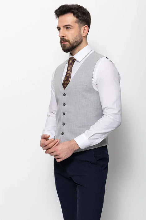 Light Gray Wool Suit Vest