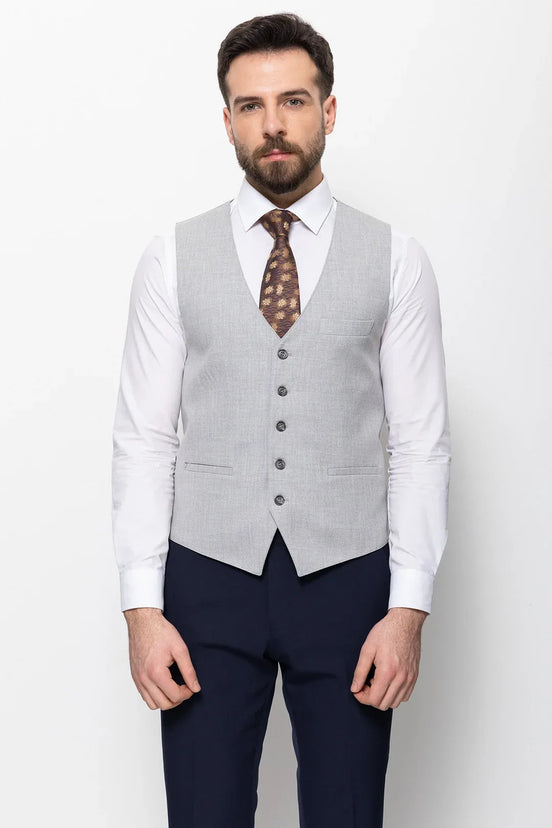 Light Gray Wool Suit Vest