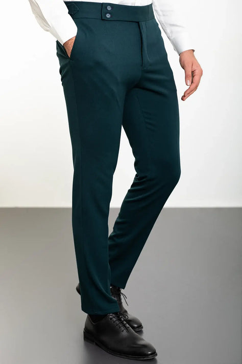 Emerald Green Mens Wool Pants