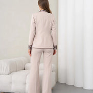 Women's Leopard Print Suit Beige