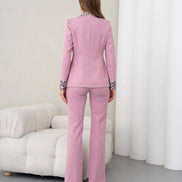 Women's Leopard Print Suit Rose Pink
