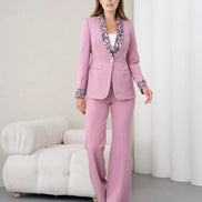 Women's Leopard Print Suit Rose Pink