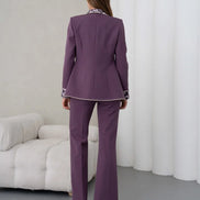 Women's Leopard Print Suit Lilac