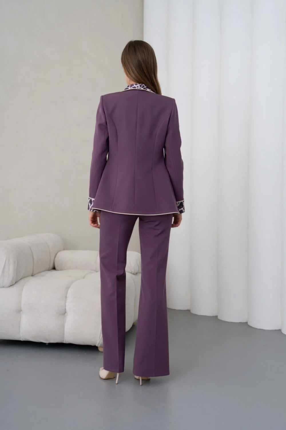Women's Leopard Print Suit Lilac