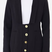 Women's Black Blazer Flare Pants Suit Set