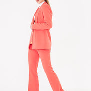 Women's Coral Blazer Flare Pants Suit Set
