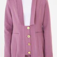 Women's Dusty Rose Blazer Flare Pants Suit Set