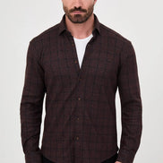 Windowpane Check Shirt Coffee